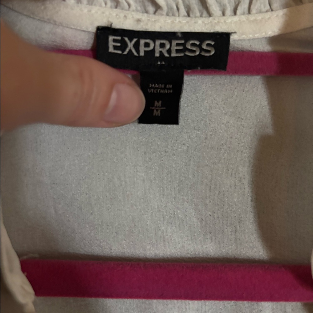 Express Ivory Button-Down Blouse - image 2